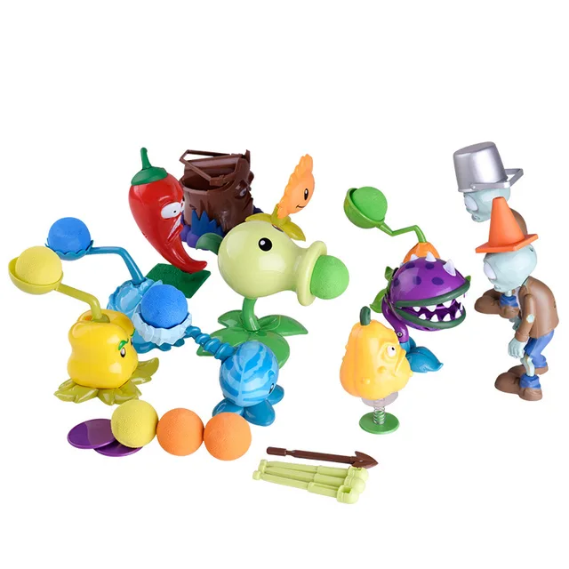 Cheap 12pcs/set Plants vs Zombies Action Figure Toys Plastic Plants vs Zombies Toy Puppets Kit for Children Gift Collection