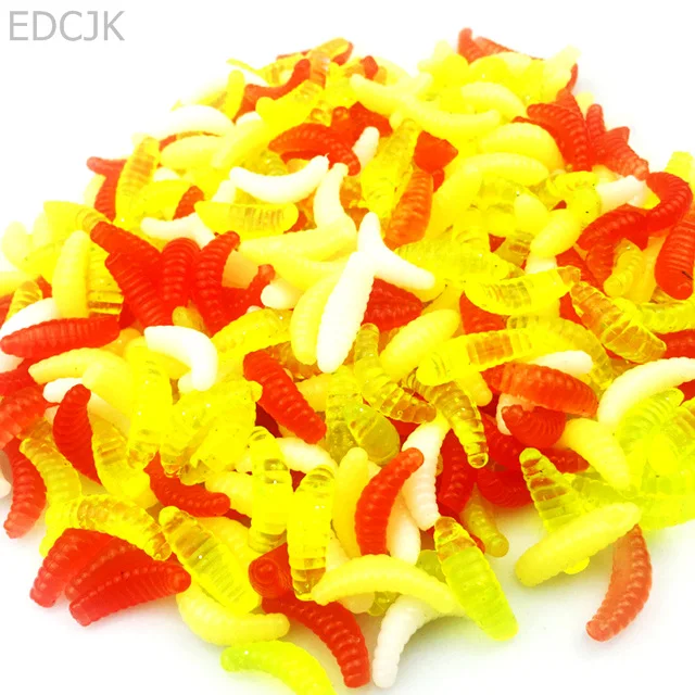 

2cm 0.3g Maggot Grub Soft Lure Baits Worms Glow Shrimps Fishing Lures Shad Smell Worm Silicone Magic Glow 30pcs Free Shipping
