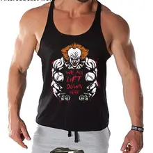 Бренд для мужчин Бодибилдинг майка Джокер Принт спортивный жилет без рукавов Мужская майка хлопок рубашки тренировки Стрингер мужская одежда