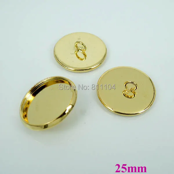 25 мм Новые позолоченные медные Пустые Основы круглый ободок Кабошон Настройки