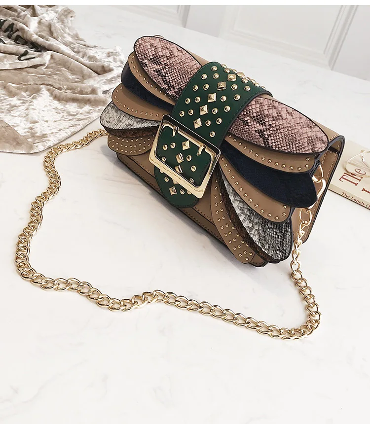 Cheap rivet shoulder bag