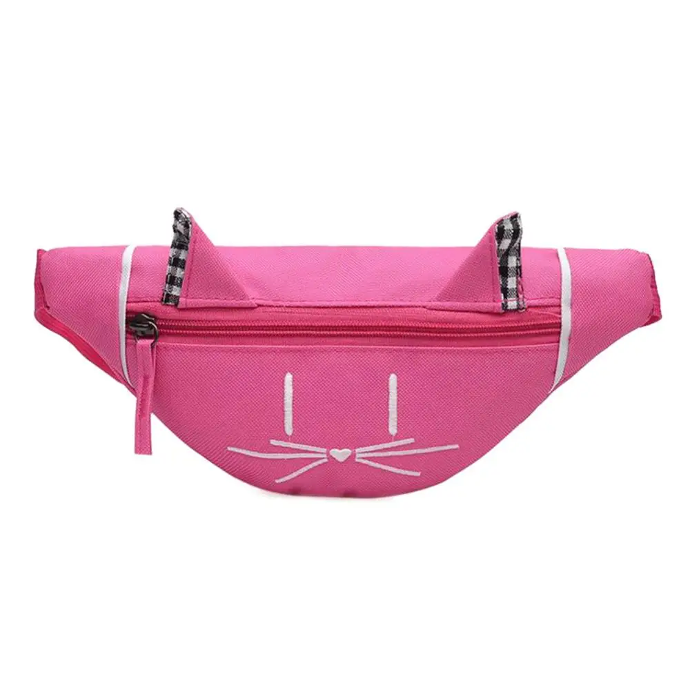 Детская поясная сумка для маленьких девочек; модная однотонная нагрудная сумка для мальчиков с принтом денег; поясная сумка через плечо; Kawaii - Цвет: pink