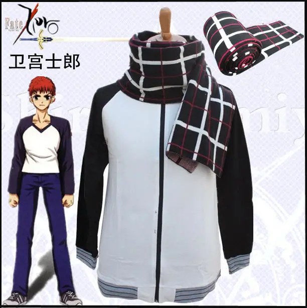 

Anime Fate Stay Night Shirou Emiya Cosplay Costume Archer Jacket Sportswear And Scarf Daily Casual Costumes