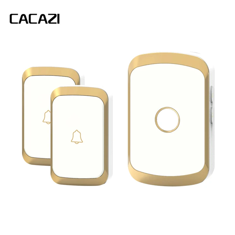 

CACAZI Newest Wireless Doorbell Waterproof AC 110-220V 300M Remote Door Bell 2 Buttons+1 Receiver 36 Melody 4 Volume Door Chime