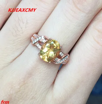 

KJJEAXCMY Fine jewelry 925 Sterling Silver Adjustable natural citrine female ring wholesale