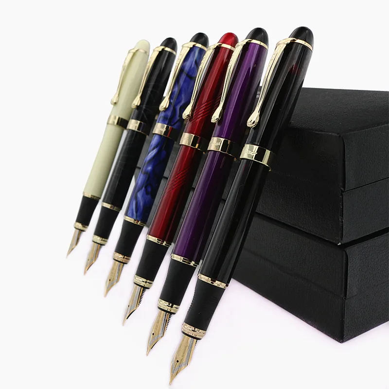 JINHAO X450 передовые перьевая ручка, покрытие из 18 к GP чернильная ручка NIB больше цветов на выбор упаковки с черной ручкой мешочек Горячая распродажа