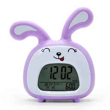

Smart Three Groups Of Alarm Clock Cartoon Rabbit Alarm Clock Figurine Multi-function Child Students Bedroom Calendar Alarm Clock