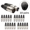 Mini 10 Pairs XLR Adapter 3 Pin Male Plug and Female MIC Jack Microphone Audio Cable Connector Black Free Shipping ► Photo 3/6