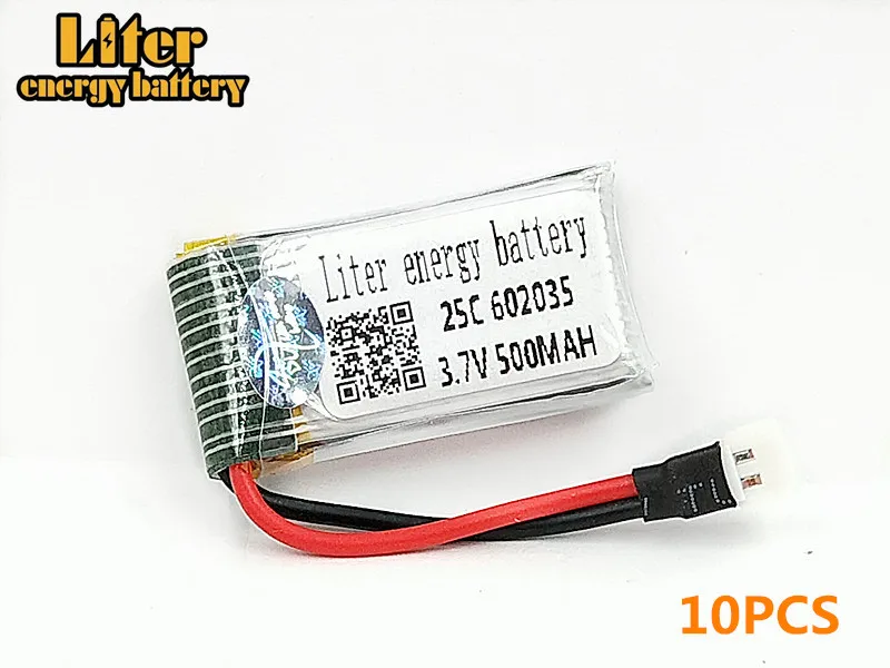 

10pcs/lot Limskey Original H107 X4 H31 Spare Parts 3.7V 500mah 602035 Battery H31-011 Lipo battery For H31 XH plug 25C