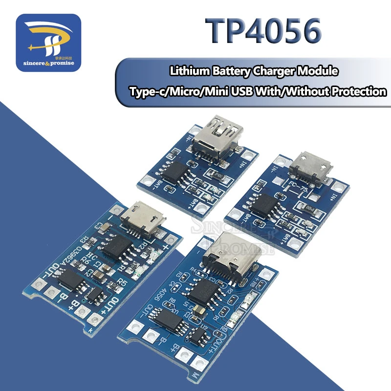 5V 1A 18650 TP4056 Lithium Battery Charger Type-C USB Module Charging Board 