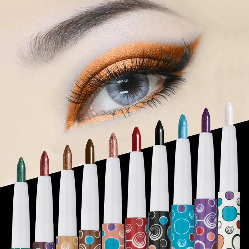 

HUAMIANLI Eyeshadow Single Pencil Waterproof Natural Lasting Shimmer Eyeshadow Matte Pigment Eyes Makeup Brush Cosmetic Tools