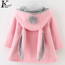 2017 Children Coats Jackets For Girls Clothes Hoodes Cartoon Baby Girls Coats Cute Rabbit Hat Long