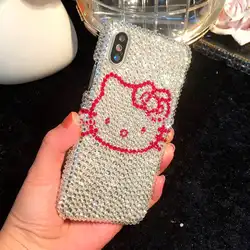 Hello kitty полный алмазов горный хрусталь чехол для HuaWei Nova 2 плюс 2 S Y3 Y5 Y6 II Pro 2017 Y7 премьер Y9 2018 наслаждаться 7 s P smart