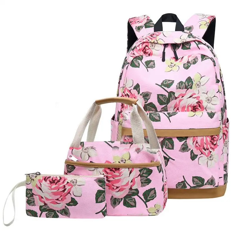 floral canvas backpack