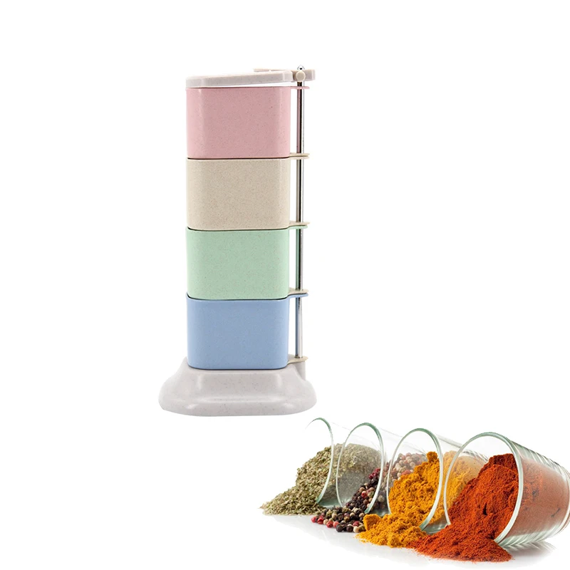 

Kitchen Seasoning Bottle Jars Boxes Plastic Spice Lid For Sugar Layers Storage Organizer Box Home Organization Accessories Tools