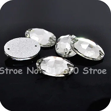 

504pcs/Lot, 7*10mm Top Oval Sew on Clear Stone Flatback Sewing Crystal 2 holes For Dress Decoration Garmen