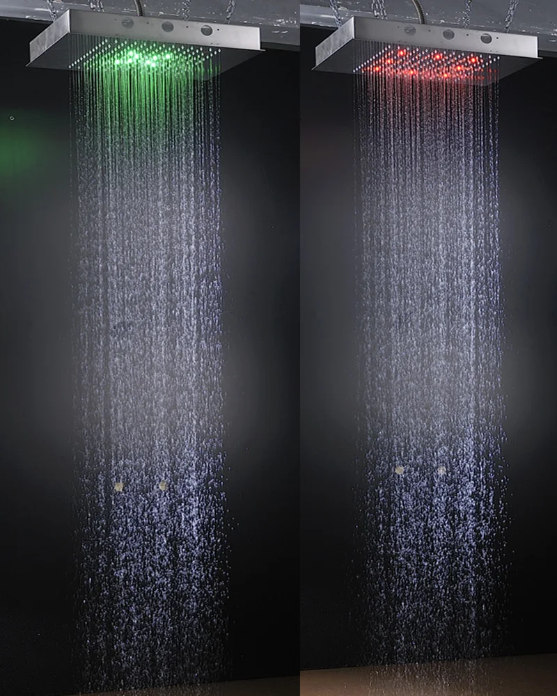 Насадки для душа Ванная комната Душ аксессуары Concea светодиодный Большой тропический душ Панель с светодиодный свет, качество 304 SUS верхний