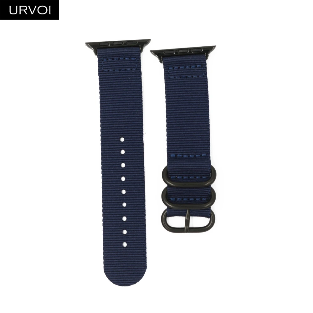 URVOI NATO band для apple watch Series 5 4 3 2 1 лямка из нейлоновой ткани для iwatch двойные кольца цвета современный дизайн с адаптерами