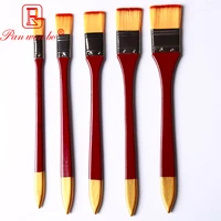5Pcs/Set Flat Nylon Hair Oil Painting Brush Acrylic Oil Paint Brush Scrubbing Brushes Art Supplies