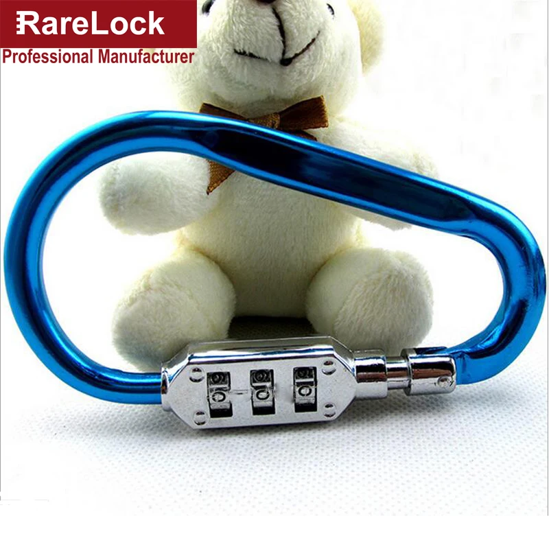 Rarelock Zinc Alloy Climb Hook Lock Zipper Luggage Handbag Safe Code