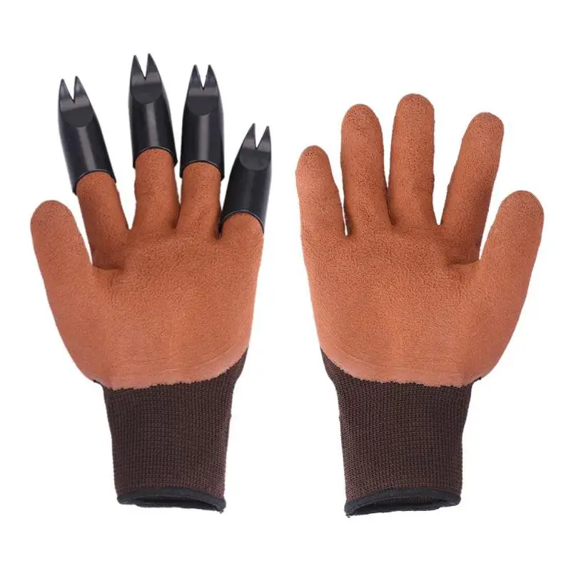 1 пара Садовые перчатки с когтями пальца ABS латексные перчатки быстро раскопок завод для домашняя теплица копание, рассада