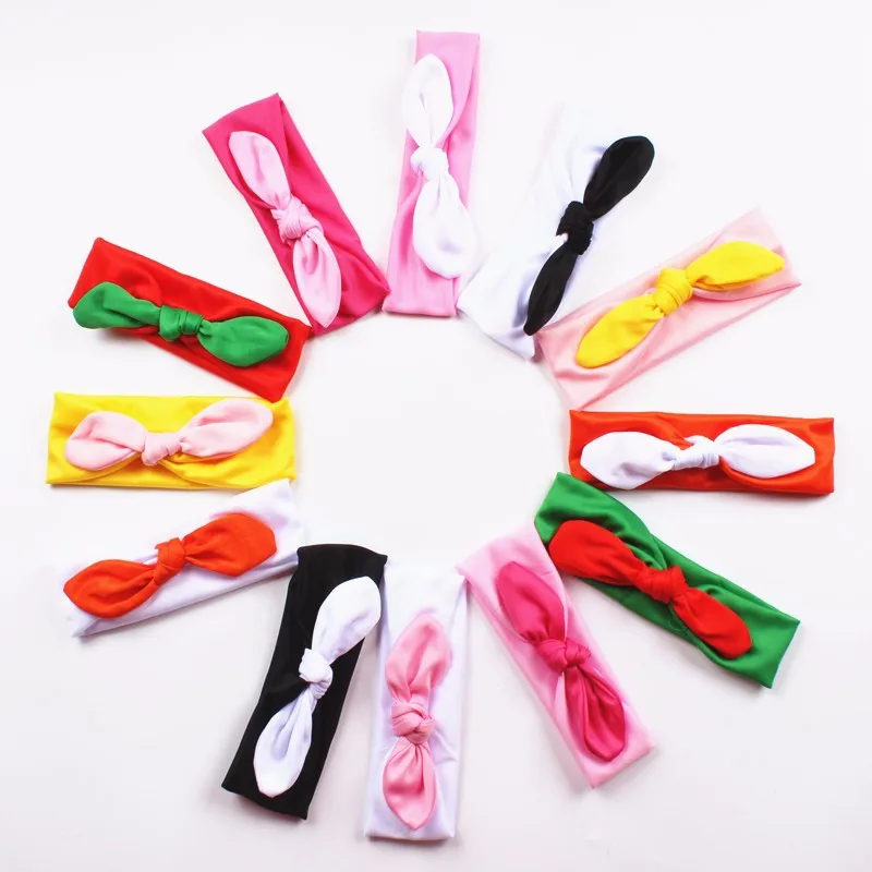Hot Girl Headbands Rabbit Ears Hair Band Knot Headwear Elastic Kids Hairband Infant Hair Rope Baby Hair Accesories Free Shipping (13)