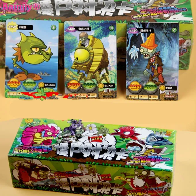 

[Bainily]400pcs/lot Plants vs Zombies Cards Plants Zombies Action Figures Collect Game Card Pea Sunflower Trading Card Kid Toys