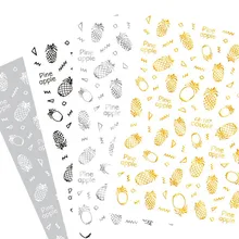 Новинка CB-107 ананас черный и белый 3d дизайн ногтей стикер Мода английские буквы шаблон Наклейка MAGICO