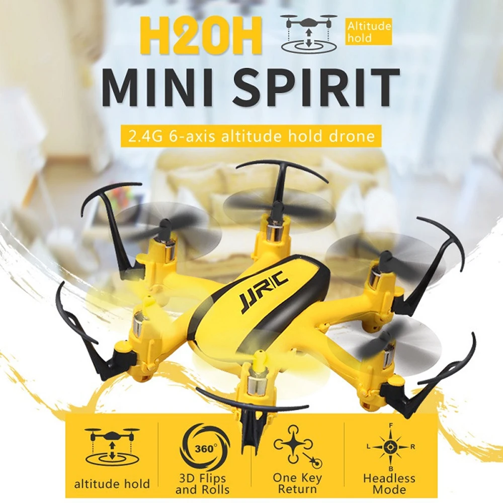 

JJRC Mini Drone RC Helicopter 4CH 6-Axis Speed 3D Flip Headless Mode One Key Return Quadcopter RC Toy For Kid Gift H20