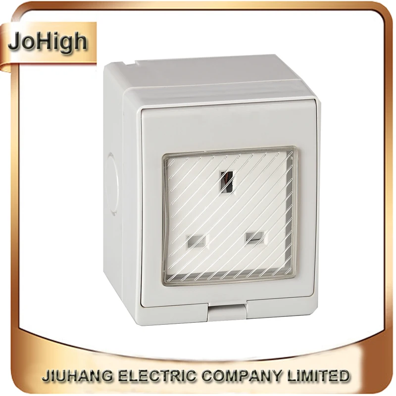 

Free Shipping High Quality Surface Mounted Waterproof Wall Switch British Type Socket 13A/250v Wall Socket