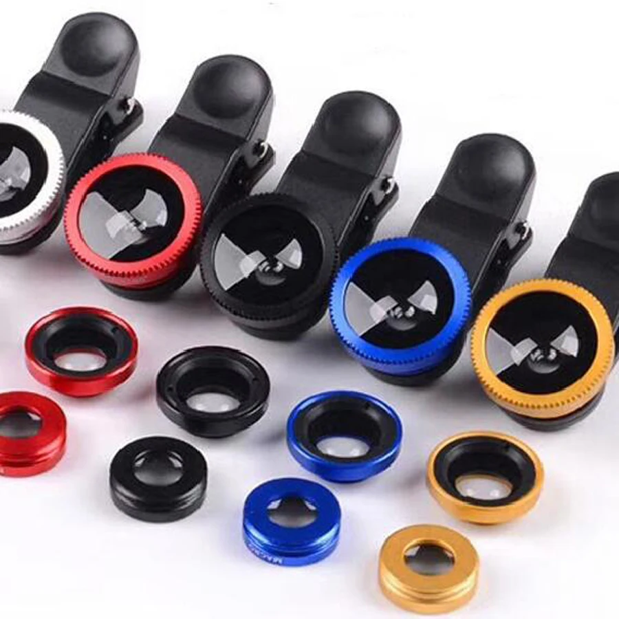 

Universal Clip 3 in 1 HD Fish Eye Camera Macro Wide Angle Phone Lens For iPhone 6 7 8 6S Plus X For Huawei Xiaomi redmi Samsung