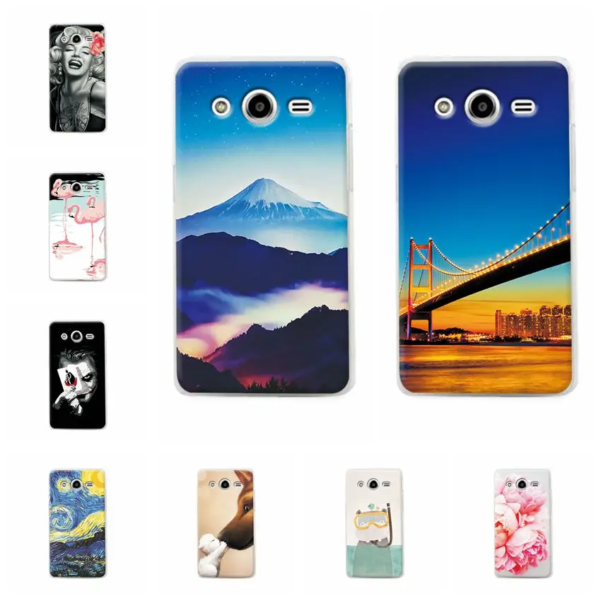 YOUVEI Colorful Scenery Soft TPU Phone Case Cover For Samsung Galaxy Core 2 G355H Cute Animal Coque 4.5'' |