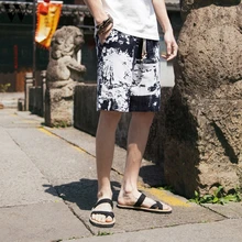 Womail шорты мужские летние модные с принтом широкие льняные быстросохнущие свободные спортивные пляжные высокого качества подарок повседневные A30