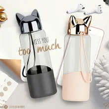 Новая горячая молния лисица воды чашки очки для офиса открытый бутылка для питьевой воды 350 Мода Мультфильм Подарочная кружка можно настроить