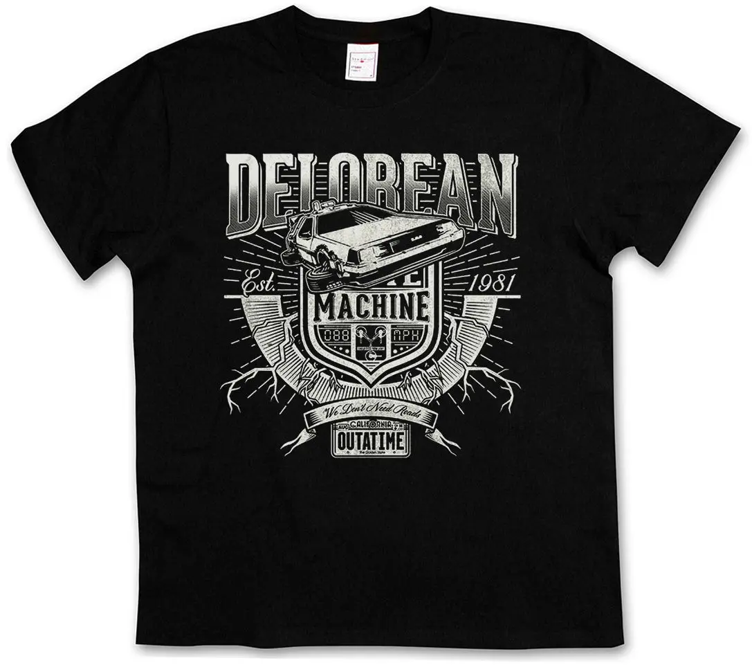 

DELOREAN TIME MACHINE T-SHIRT - Marty Back To The Future Flux capacitor McFly Cool Casual pride t shirt men Unisex Fashion