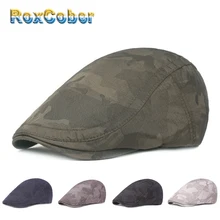 RoxCober Весна Sunmer тонкие береты newboy шапки Гэтсби шапки плюща Гольф вождения камуфляж плоская кепка для мужчин женщин peaky blinder