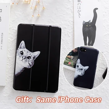 

Cute Kitty Magnet PU Leather Cover Protective Shell For iPadPro9.7" 10.5 12.9 Air Air2 Mini 1 2 3 4 Tablet Case For New ipad9.7