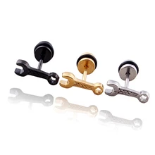 Alisouy 2 шт. в стиле панк гаечный ключ из нержавеющей стали инструмент ухо мужские серьги-гвоздики для женщин пирсинг ювелирные изделия разъем для мальчика