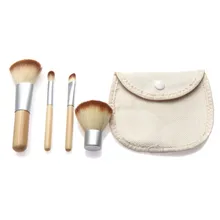 4pcs Professional Makeup Brushes Bamboo Handle Makeup Brush Set Cosmetic Tools Kit Eyeshadow Powder Blush Brushes