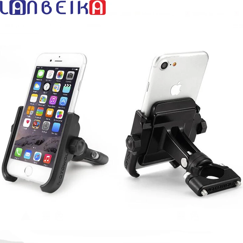

LANBEIKA Metal Bike Bicycle Motorcycle Handlebar Mount 360 Degree Rotation MOTOWOLF Phone Holder For Iphone XIAOMI Huawei VIVO