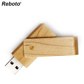 

Rectangle Wooden USB Flash Drive 4GB 8GB 16GB 32GB 64GB Rotating U Disk Wedding Gift Pen Drive Wood Pendrive Free Shipping