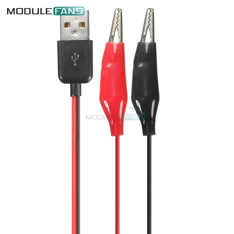 2 шт Аллигатор тестовые зажимы зажим к USB разъем питания адаптер кабель 60 см|clip