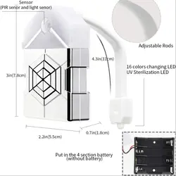 PIR датчик движения Туалет ночник лампа 16 цветов Изменение светодиодный уф стерилизация JA55