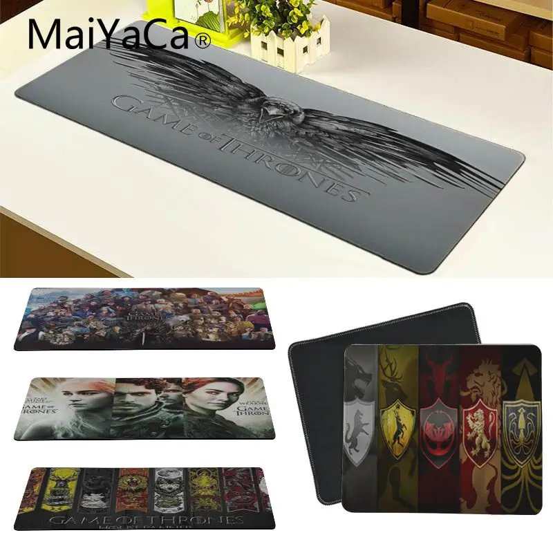 

MaiYaCa Top Quality Game Of Throne Movie logo Anti-Slip Durable Computermats Locking Edge Mousepad Mat Keyboard Mat Table Pad
