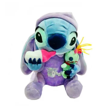 

Lilo and Stitch Toy Pajamas Stitch Plush Doll Holding Feeding Bottle and Scrump 28cm Kids Toys for Children Gifts