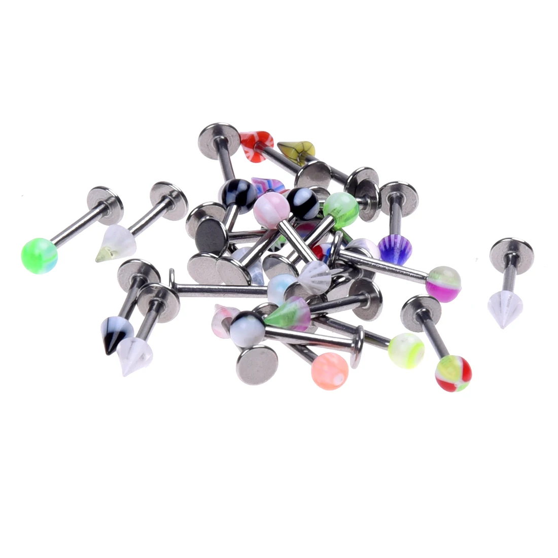 

30 lip piercing barbell lips rhinestone 316L steel 1.2 mm
