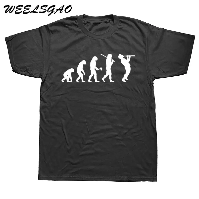

WEELSGAO Clarinet Oboe Player Clarinetist Oboist Evolution Print T-Shirt Summer Casual Top Tee Printed T Shirt Fashion