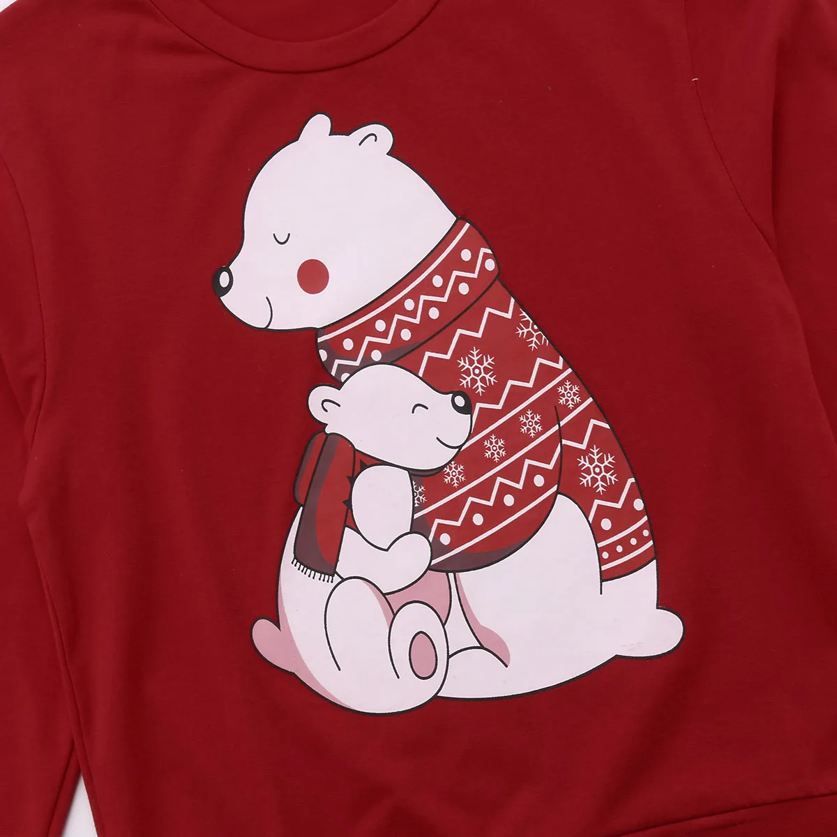 Одинаковая Рождественская футболка с медведем для всей семьи, Рождественский свитер, свитер, пуловер, топы с длинными рукавами, осенне-зимняя одежда