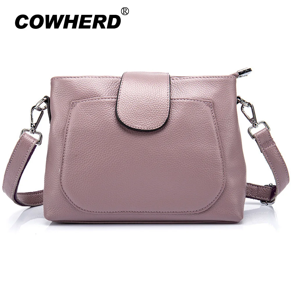 Us 29 52 47 Off Cowherd New Women Messenger Bags Lady Cute Handbags S Shoulder Bag Double Layer Zipper 100 Top Cow Leather Made In
