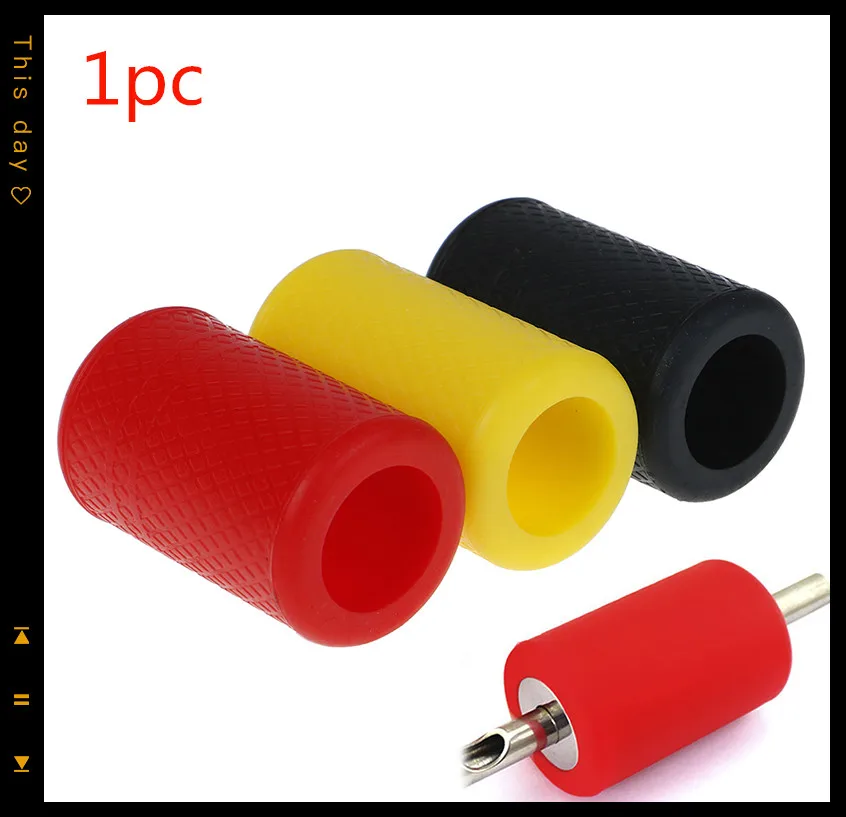 1pc Soft Silicone Tattoo Grip Cover Autoclavable Antiskid Embroidery Accessories Machine Handle Supply | Красота и здоровье